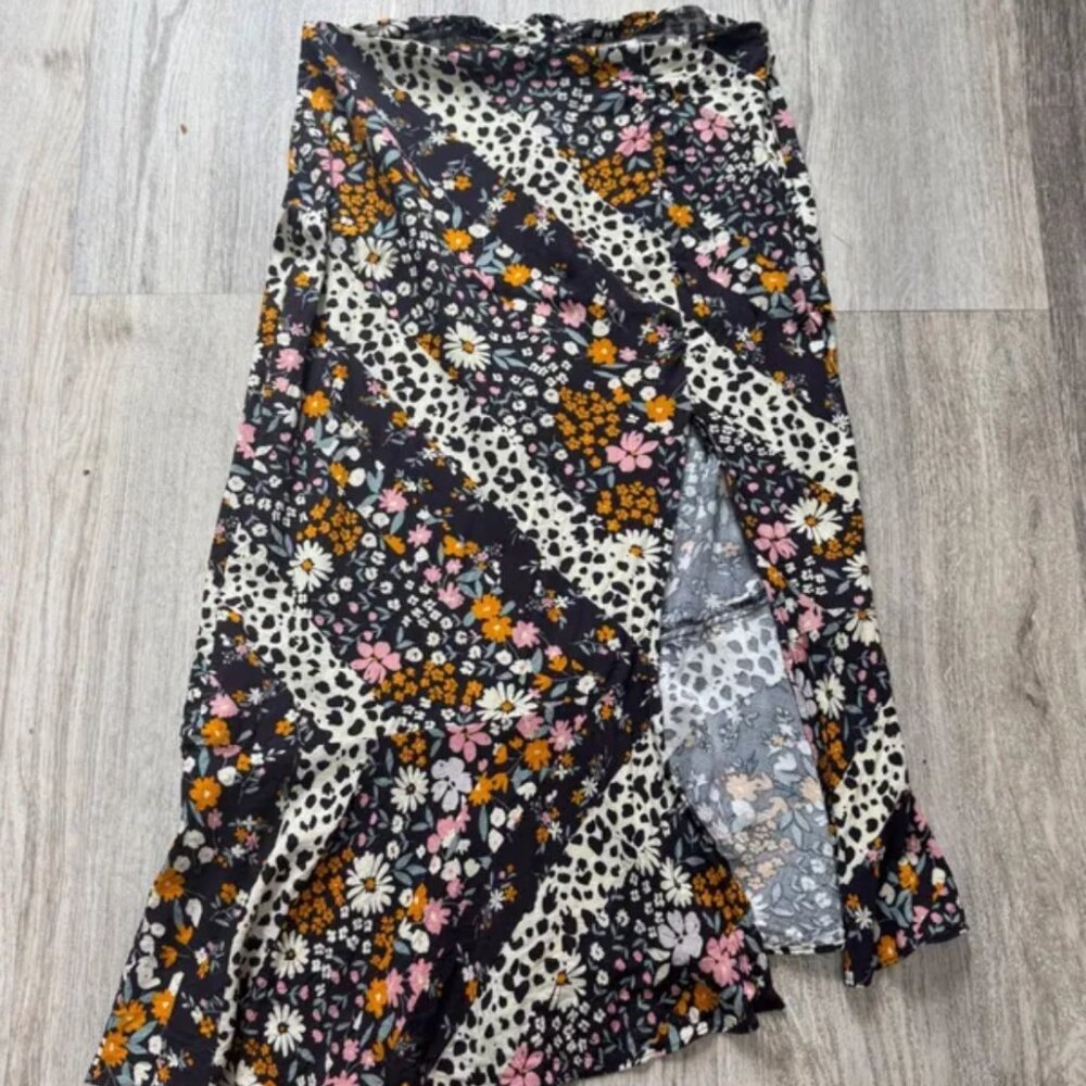 Others Follow‎ Floral Maxi Skirt high slit cottagecore xs